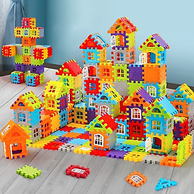 Đồ chơi lắp ráp lego mô hình ngôi nhà 195 miếng ghép cho bé trai gái xếp hình thông minh, quà tặng sinh nhật cho bé