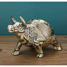 Mua Gạt tàn hình trâu hợp kim đồng mới 4 màu tài lộc( tặng sét 4 cọ vệ sinh vòi ấm nội địa nhật )
