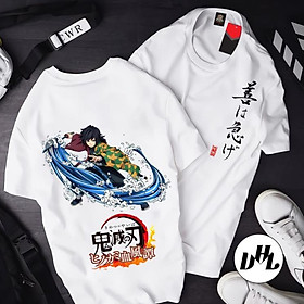 Áo thun nam nữ thanh gươm diệt quỷ Giyu ATT-001, Áo thun Anime Manga Kimetsu no Yaiba Unisex Nam Nữ