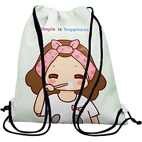 Túi Rút Unisex In Hình Simple Is Happiness - BDCP034