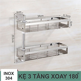 Kệ Gia Vị Nhà Bếp OENON chất liệu INOX SUS304 không gỉ, Giá gia vị cho nhà bếp gọn gàng - KX304