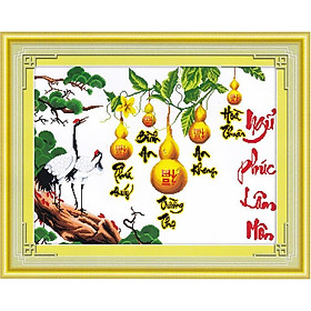 Tranh thêu chữ thập Ngũ Phúc Lâm Môn DLH-222718