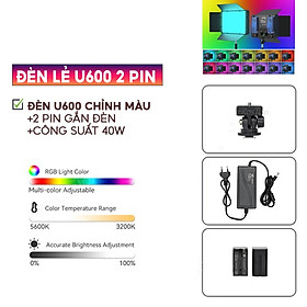 Mua Đèn 50W U800 RGB Chỉnh Màu  Đèn Chụp Ảnh Phòng Thu Ánh Sáng Quay Video Chiếu Sáng Chụp Ảnh- Quay Video