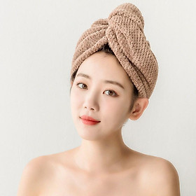 Mua Khăn quấn tóc  lau khô tóc 2 lớp siêu dày  độ thấm hút tăng x2 bền hơn  dày hơn 2 lần bảo vệ mái tóc dày và dài 26x66cm