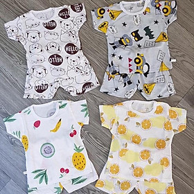 Combo 4 bộ quần áo cọc tay cotton giấy thông hơi cho bé trai bé gái