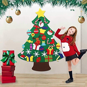 SET DIY TRANG TRÍ THÔNG GIÁNG SINH NOEL BẰNG VẢI ( CÂY THÔNG BẰNG VẢI DÁN TƯỜNG )