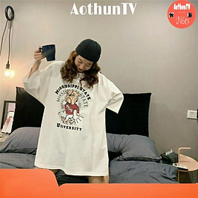 Áo thun tay lỡ nam nữ, áo phông unisex form rộng chất cotton mát mịn thấm hút mồ hôi in hình BULL