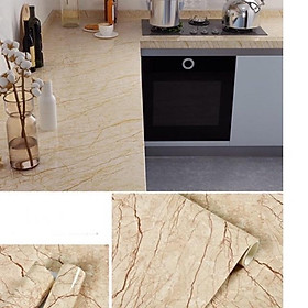 Mua 5M decal giả đá 3D vàng vân chống nước keo sẵn khổ 60cm