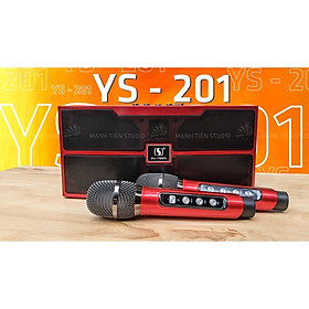 Hình ảnh Loa karaoke bluetooth YS 202 - Tặng kèm 2 micro không dây sạc tự động âm bass trầm ấm không hú rè rít tiết kiệm pin