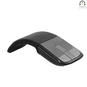 2.4G Wireless Mouse with USB Arc Mouse with Touch Function Folding Optical Mice with USB Receiver Bending Mouse for PC Laptop(Black)