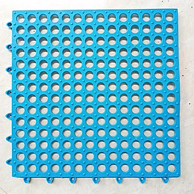 Thảm Chống Trơn Trượt Nhà Tắm Nhựa PVC Dẻo Lỗ Ghép Kháng Khuẩn Công Nghệ Nhật Bản - Xanh Da Trời - 30cm