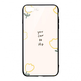 Ốp lưng CƯỜNG LỰC VIỀN ĐEN cho iPhone 7 Plus YOU CAN DO IT - Hàng chính hãng