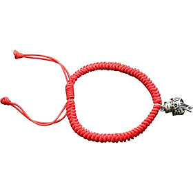 Vòng Kết Dây Đỏ Charm Mèo Thần Tài Bạc Ngọc Quý Gemstones GA2