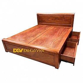 Mua Giường Ngủ 2 Ngăn Kéo Gỗ Tự Nhiên Vân Hương Đá Đẹp