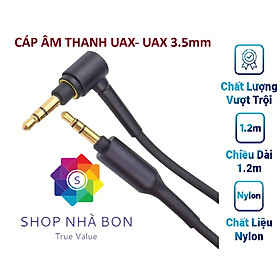 Dây cáp âm thanh UAX 3.5mm tròn mạ vàng  2 đầu dùng cho tai nghe SONY, BOSE,JBL ,Yamaha,.... Hàng chính hãng