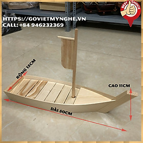 Mua  Dài 50cm - 1 cột buồm  Khay thuyền gỗ đựng sushi - khay gỗ thuyền đựng sashimi thuyền gỗ sushi - Gỗ thông