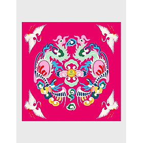 Khăn lụa tơ tằm vuông cuốn biên thủ công Loan 90x90cm