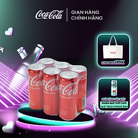 Lốc 6 Lon Nước Ngọt Giải Khát Coca-Cola Vị Nguyên Bản Original 320m/Lon Sale 4.4 Coca-Cola Official Store