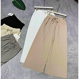 Quần ống rộng nữ chất thun tăm 4 màu quần sớ ống xuông nữ quần ống sớ nữ Banamo Fashion 941