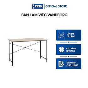 Bàn làm việc JYSK Vandborg gỗ công nghiệp khung kim loại xám đen