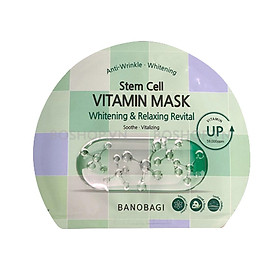 Hình ảnh mặt nạ banobagi Stem Cell Vitamin Mask Whitening & Relaxing Revital 2023-xanh lá mẫu mới-1 miếng
