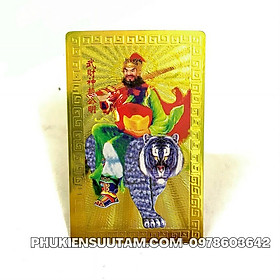 Thẻ Kim Bài Thần Tài Triệu Công Minh, kích thước: 8.3cmx5.3cmx0.2cm, màu: vàng - SP005754