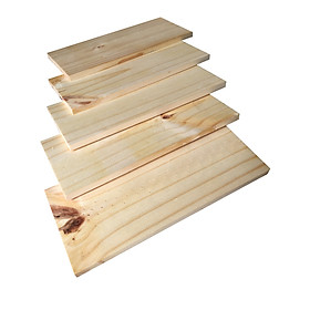 Bó 5 tấm gỗ thông mới đẹp dài 30cm, rộng 12.5cm, dày 1cm bào láng đẹp 4 mặt thích hợp trang trí, làm kệ, DIY