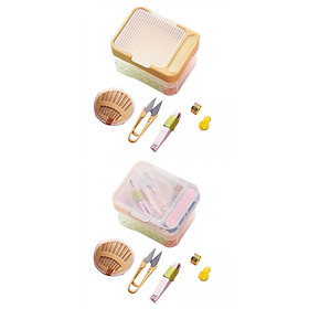2 Sewing Kit with Box Two Layer Drawer Essential Basic