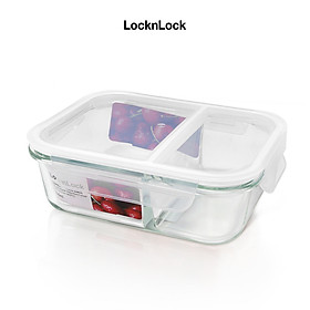 Mua Hộp thủy tinh LocknLock BLANC bảo quản thực phẩm 2 ngăn 1040ml LLG1202 - Hàng chính hãng  chịu nhiệt cao  có ngăn - JoyMall