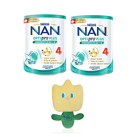 Bộ 2 Lon sữa bột Nestlé NAN OPTIPRO PLUS 4 850g lon với 5HMO Giúp tiêu hóa