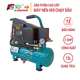 Máy Nén Khí Có Dầu Romano ROMA-4212, Máy chạy dầu, Bình 12L, Công suất 1.5HP
