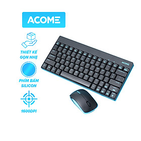 Bộ Bàn Phím Và Chuột Không Dây Nhỏ Gọn ACOME AKM2000 2.4GHz Độ Phân Giải 1600DPI - Hàng Chính Hãng