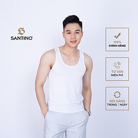 Hình ảnh Áo thun nam ba lỗ Santino chất liệu Cotton thoải mái, năng động, thấm hút tốt, phù hợp mọi lứa tuổi TSB135B501