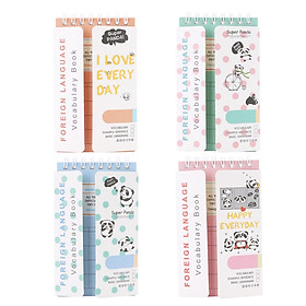 Combo 4 Cuốn Sổ Từ Vựng Lò Xo Hình Gấu Trúc ( Màu Ngẫu Nhiên)