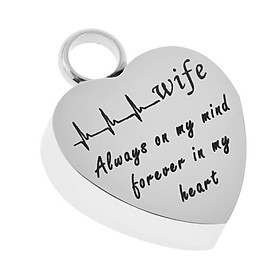 2-4pack Stainless Steel Heartbeat ECG Cremation Urn Memorial Pendant Wife