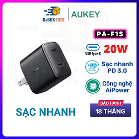 Mua Cốc Sạc Nhanh Siêu Nhỏ Aukey PA-F1S Cổng Type C Power Delivery 20W - Hàng Chính Hãng
