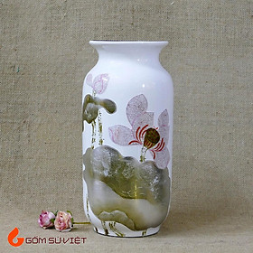 Mua Lọ hoa gốm khảm bạc dáng quả bí - Gốm Bát Tràng