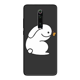 Ốp Lưng in cho Xiaomi Mi 9T Mẫu Thỏ Nền Đen - Hàng Chính Hãng