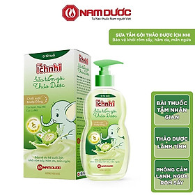 Sữa tắm gội thảo dược Ích Nhi cho bé chai 200ml phòng cảm lạnh