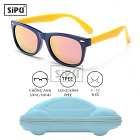 [Kèm Video] Mắt Kính Trẻ Em SiPU Chính Hãng MK04 Chống UV400 + Chống gãy - Bé Trai Bé Gái (Kèm Hộp Ô Tô) - Đen vàng