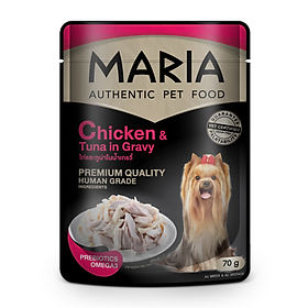 Pate cho chó Maria gói 70g có 4 vị (Bò, Cá Hồi, Cá Ngừ, Thịt Gà)