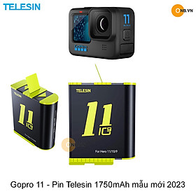 Mua Pin Telesin Gopro 11 10 9 tem vàng mẫu mới 1750mAh