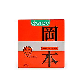 Bao Cao Su Hương Dâu - Có Gel Bôi Trơn - Nhật Bản - okamoto Strawberry - Chính Hãng