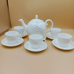 Mua Bộ Ấm Chén Trắng Ngà  Sứ Cao Cấp Sang Trọng