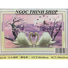 Mua Tranh thêu chữ thập đồng hồ thiên nga