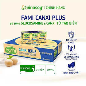 Thùng sữa đậu nành Fami Canxi Plus hộp (200ml x 36 hộp)