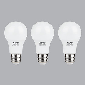 Bộ 3 Bóng Đèn LED Bulb MPE 7W 6000-6500K E27 Ø60 - Ánh sáng trắng