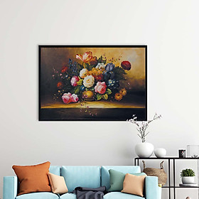 Mua Tranh canvas treo tường bình hoa hồng đẹp - BH017