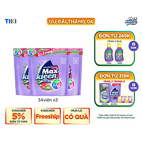 Combo 3 viên giặt xả MaxKleen hương ngày thư thái (34 viên/túi)