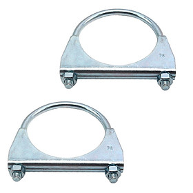 2pcs 304 Stainless Steel Saddle U- Exhaust Muffler Clamp - 3 Inch